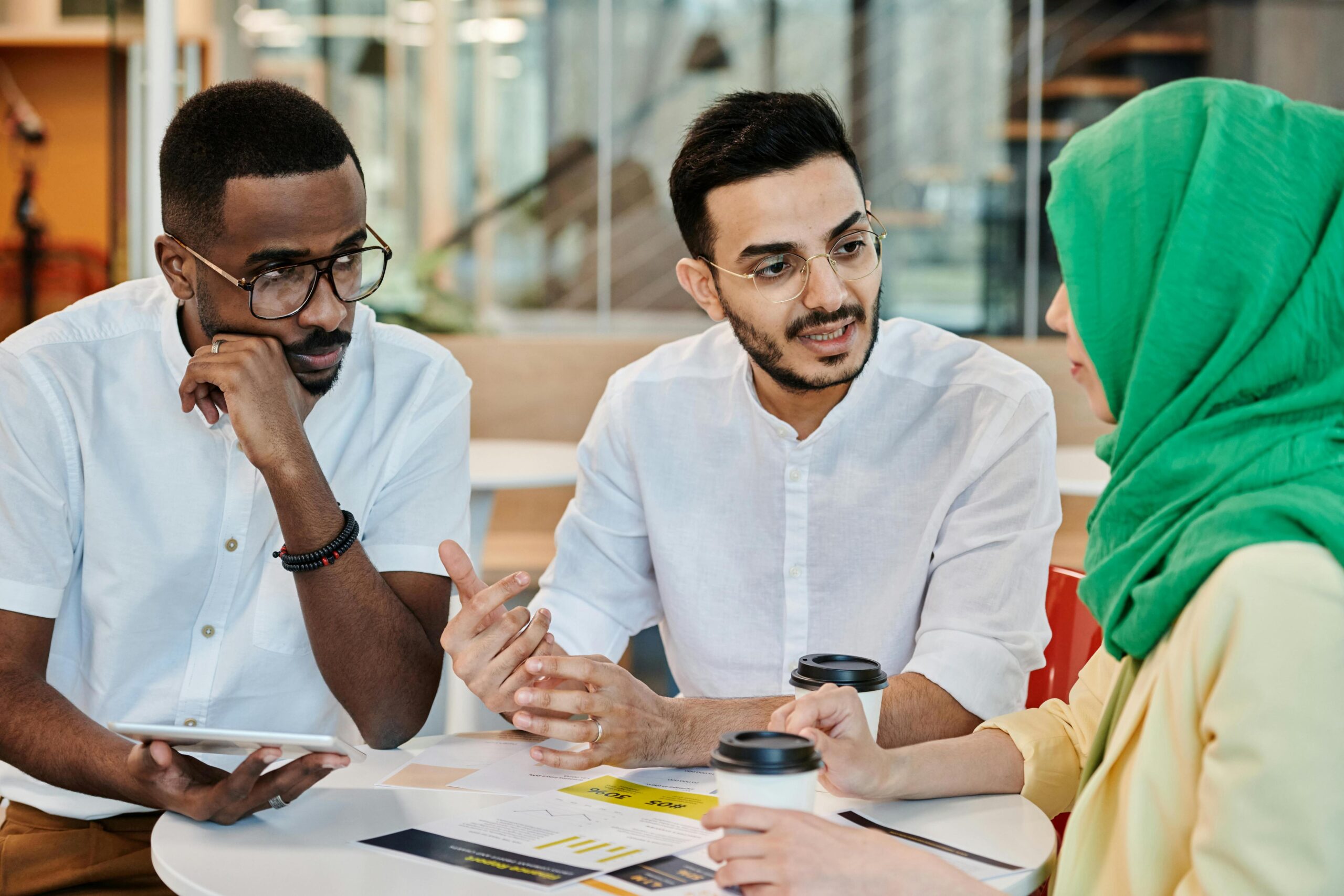 Diverse team working together